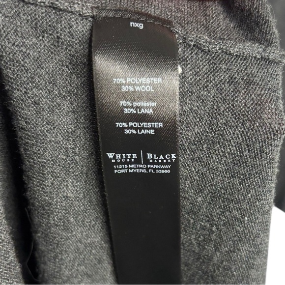 White House Wool Blend Open Front Long Cardigan Long Sleeve Lightweight Gray M - Picture 8 of 13